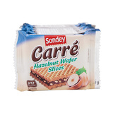 德国原装进口Sondey Carre 牛奶榛子巧克力酱夹心威化饼干250g