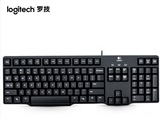 Logitech罗技K100圆口键盘PS/2黑色超薄防水电脑有线键盘