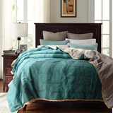 多色英伦纯色双层压皱布加蕾丝花边工艺多功能绗缝空调被床盖床单