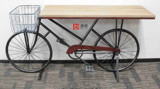 LOFT美式复古铁艺实木自行车型玄关桌玄关台酒吧餐厅装饰桌陈设桌