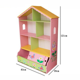 芭美尔儿童小家具屋型城堡书柜书架彩色卡通图案木质玩具架书架