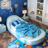 奥妮贝贝个性儿童床男孩卡通皮艺床1.2米环保儿童卧室家具单人床