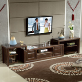 胡桃木电视柜伸缩柜 全实木1.6/1.8米电视机柜 简约现代客厅家具