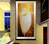 油画手绘 客厅玄关装饰画欧式过道壁画餐厅挂画抽象画竖版芭蕾舞
