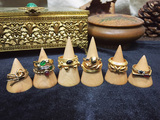 liliavintage古董首饰宝石镀k金复古个性每款一个中小号女戒指G18
