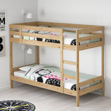 65.1温馨宜家IKEA麦达双层床架高低床子母床实木床架高架床木质床