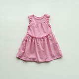 特价新品童装女童宝宝夏季粉色单层提花刺绣连衣裙无袖背心裙子薄