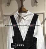 z112016春夏新款专柜正品代购女装  英文字母领纯色衬衫 Z16AF107