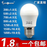 富虹斯led灯泡E27螺口3W5W7W9W12W单灯球泡灯节能灯室内光源包邮
