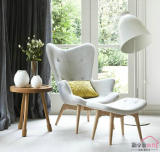 北欧布艺现代简约时尚小熊椅花瓣格兰特单人设计师花瓣椅沙发椅