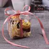 欧式简约透明喜糖盒 时尚婚礼糖果盒子PVC塑料巧克力蛋糕包装礼盒
