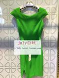 BAISI百丝2016夏季专柜正品短袖绿色三色优雅修身连衣裙ATB604602