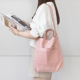 韩国GMZ简约单肩包斜跨包棉质帆布女包袋手提包休闲素色环保小包S