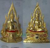 泰国佛像真品 黄铜 贴真金 秦娜拉佛像（成功佛）底座高3英寸