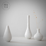手工创意陶瓷结晶釉台面花瓶白色现代家居软装花器客厅摆件花插