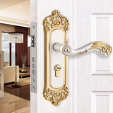 固特室内门锁欧式实木门锁具三件套装静音卧室防盗卫生间房门把手