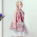 【预售价398】秋款 高端定制优雅时尚粉色长袖西装短外套女