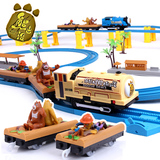 熊出没轨道小火车套装儿童拼装玩具车托马斯轨道车熊大熊二光头强