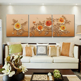3D立体画客厅卧室浮雕装饰画沙发墙面背景现代中式壁画挂画三联画