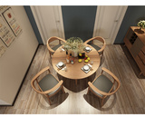 北欧家具 客厅小户型餐桌 圆形饭台 水曲柳实木圆桌 餐桌椅子组合