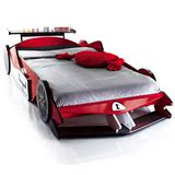 实木儿童床F1赛车床创意卡通美式家具0.9米1.2米带护栏分床睡神器