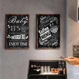 咖啡厅装饰墙面挂画复古怀旧木板画个性咖啡馆装饰黑板画餐厅创意