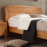 新中式简约全实木橡木床1.5 1.8米白色单双人床硬板床高箱储物床
