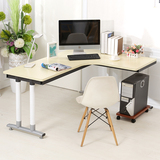 新款钢木转角桌墙角拐角办公桌L型书桌子台式家用简约宜家电脑桌