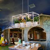北欧创意美式酒吧装饰花盆植物吊灯复古工业餐厅吧台个性鲜花吊灯