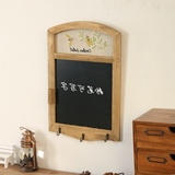 韩国木质壁挂式小黑板小学生木制画板 儿童创意带挂钩实木留言板