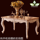 林业欧式家具进口大理石方桌实木餐桌椅组合简单饭桌整装家具C902