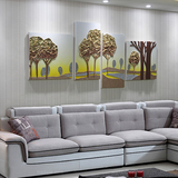 沙发背景墙装饰画客厅背景画现代简约无框画立体画挂画壁画发财树
