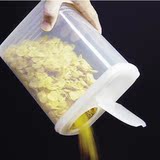 日本进口塑料大容量高长方形保鲜盒微波透明带盖食品燕麦收纳盒子