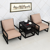 现代简约休闲铁艺椅创意沙发椅餐厅咖啡馆椅酒店居家会客软垫沙发