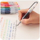 日本Pilot百乐小元气小钢笔透明彩色糖果色迷你软笔学生用签字笔
