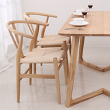 Y椅叉骨椅白蜡木家具设计师全实木餐椅北欧宜家休闲椅子创意藤椅