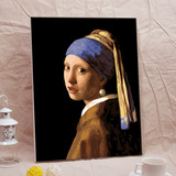 自油自画diy数字油画客厅卧室人物手绘 荷兰名画戴珍珠耳环的少女