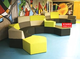 深圳异形沙发弧形沙发早教中心沙发拼色沙发创意不规则沙发定做