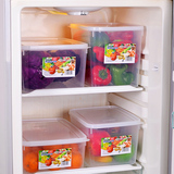 日本大容量水果蔬菜保鲜盒冰箱冷冻盒长方形塑料收纳盒食品密封盒
