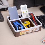 日本进口桌面收纳盒办公室整理盒塑料客厅杂物遥控器整理盒收纳架