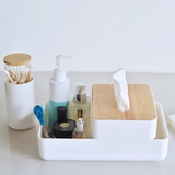述物 创意桌面收纳盒 组合式木质盖子纸巾盒 化妆品收纳整理盒