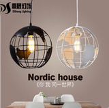 北欧现代创意个性地球仪吊灯餐厅吧台咖啡厅吊灯圆形铁艺单头吊灯