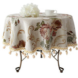 白牡丹 欧式高档奢华美式田园风格西餐桌布布艺方形台布圆形桌布