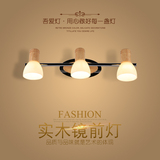 LED实木镜前灯 简约现代中式客厅墙壁灯卧室床头灯卫生间木质灯具