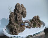 上水石室内假山微盆景 吸水石客厅装饰摆件 镇宅奇石原石微造景石