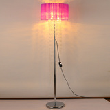 现代简约落地灯客厅卧室创意床头宜家LED调光护眼立式水晶台灯