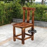 碳化木椅子实木餐椅酒吧椅子火烧木凳子防腐木户外庭院卡座桌椅