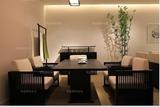 新中式实木茶桌餐桌沙发椅洽谈桌椅组合家具茶楼户外桌椅家具定制