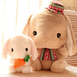 萌可爱小白兔垂耳兔毛绒玩具 日本LOLITA大头兔子布娃娃玩偶公仔