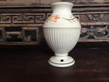 六十年代 祁门瓷厂 雕塑瓷米黄釉地釉中粉彩瓶式台灯座 包老保真